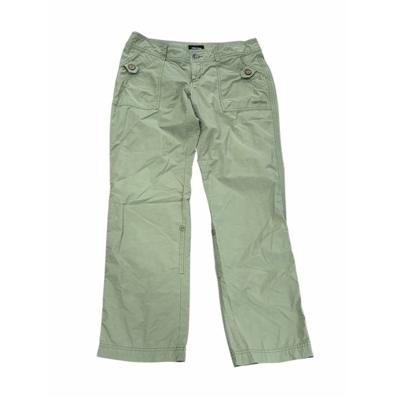 Marmot Pants - Marmot Womens Pants Roll Up Hiking Outdoors Convertible Cropped Green 10 Stretch